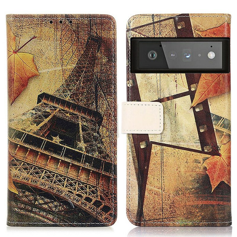 Fodral För Google Pixel 6 Pro Eiffeltornet På Hösten