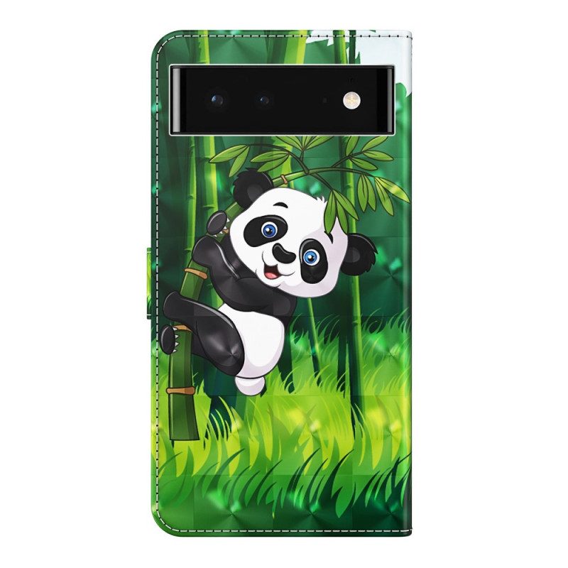 Fodral För Google Pixel 7 Med Kedjar Thong Panda Och Bambu