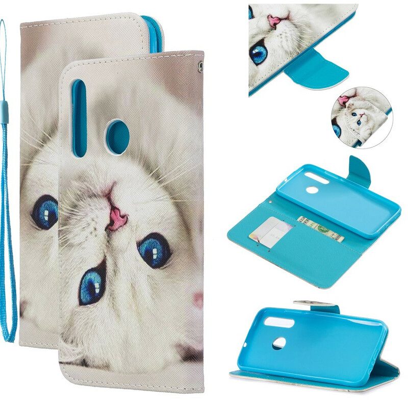 Fodral För Honor 20 Lite / 20e Med Kedjar Thong Blue Eyed Cat