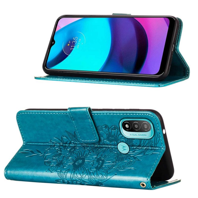 Fodral För Moto E40 / E30 / E20 Fjärilsdesign