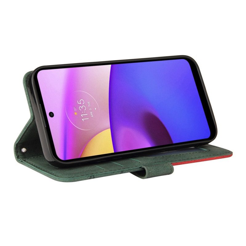 Fodral För Moto E40 / E30 / E20 Signatur Tvåfärgat Konstläder