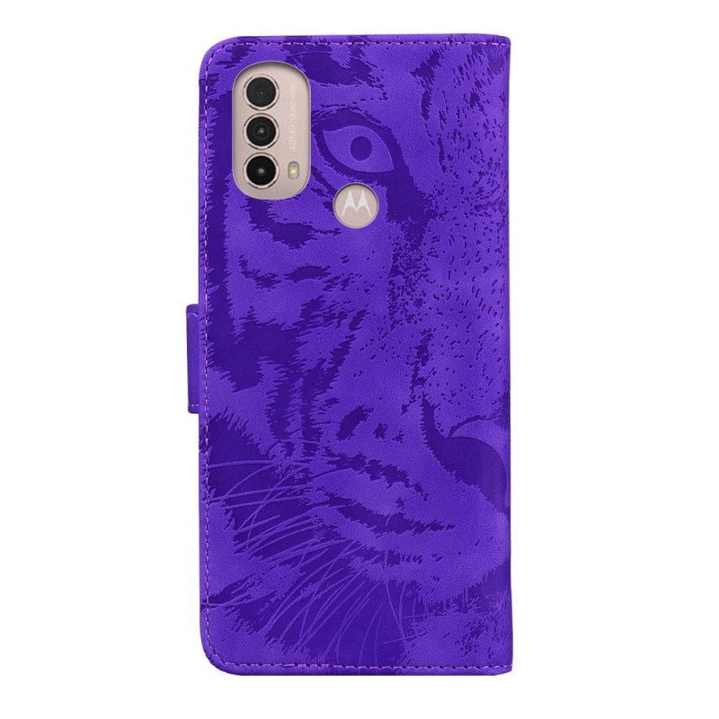 Fodral För Moto E40 / E30 / E20 Tiger Face Print