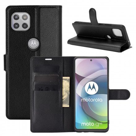 Fodral För Moto G 5G Klassisk Litchieffekt