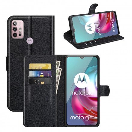 Fodral För Moto G10 / G30 Klassisk Litchieffekt