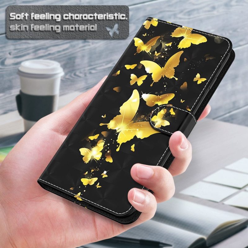 Fodral För Moto G31 / Moto G41 Gula Fjärilar