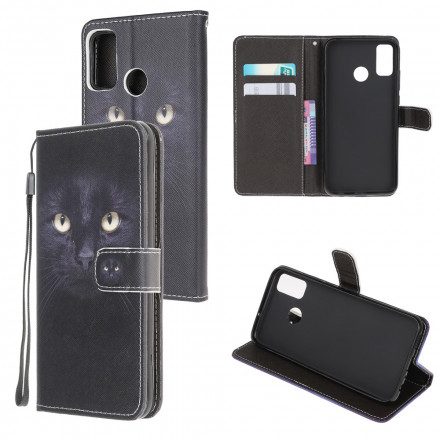 Fodral För Moto G50 Med Kedjar Thong Black Cat Eyes