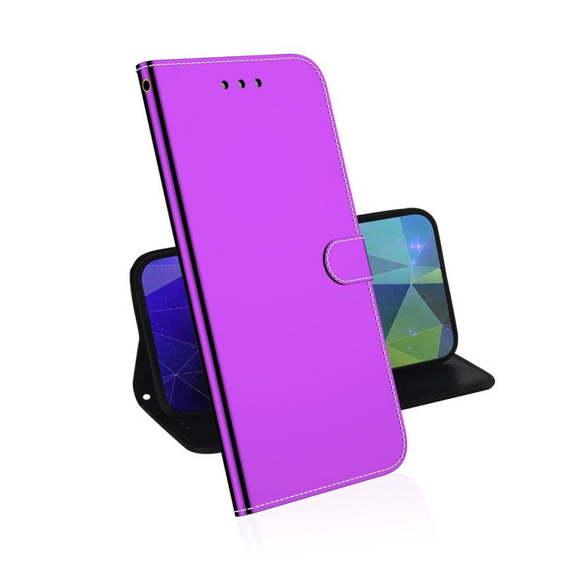 Fodral För Moto G51 5G Faux Läder Cover Spegel