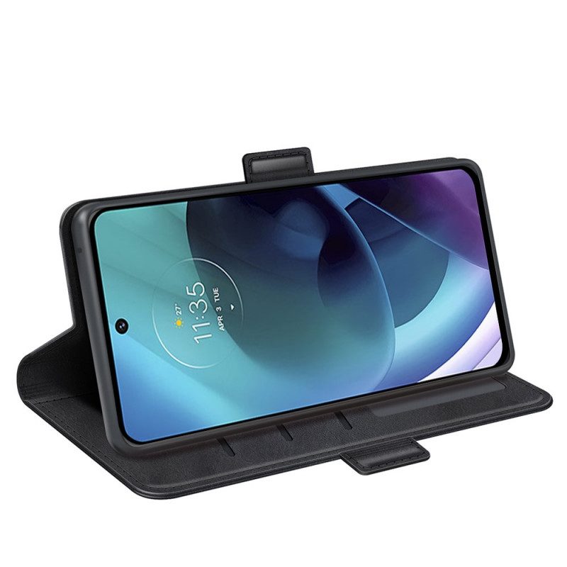 Fodral För Moto G51 5G Folio-fodral Dubbel Klaff