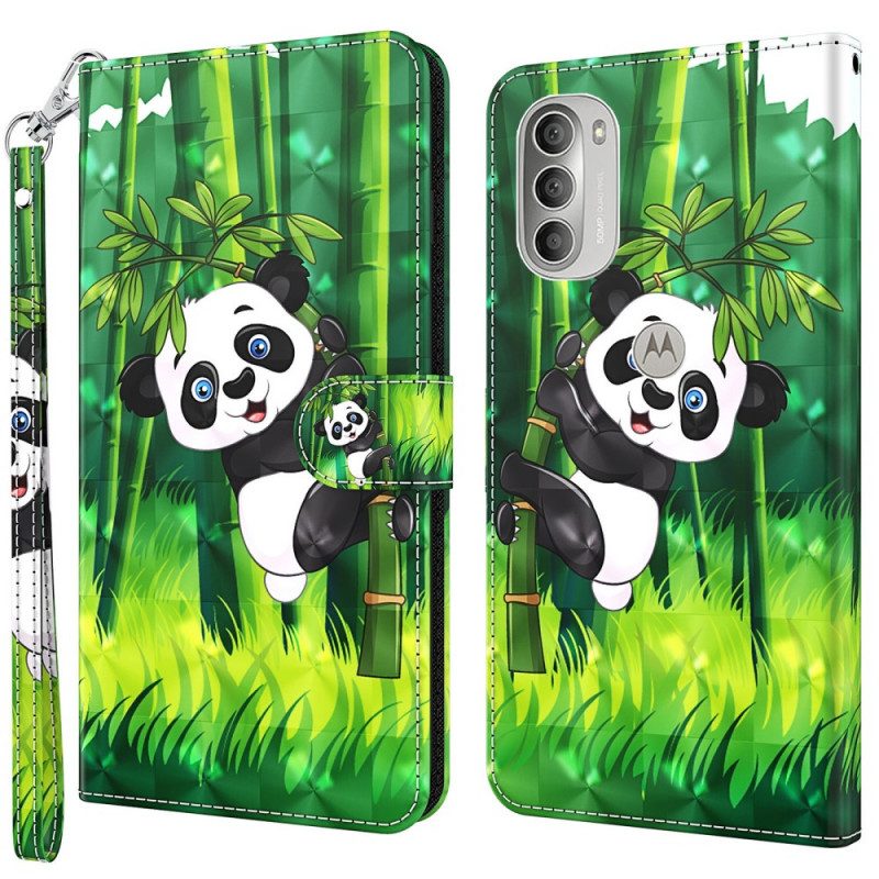 Fodral För Moto G51 5G Panda Och Bambu