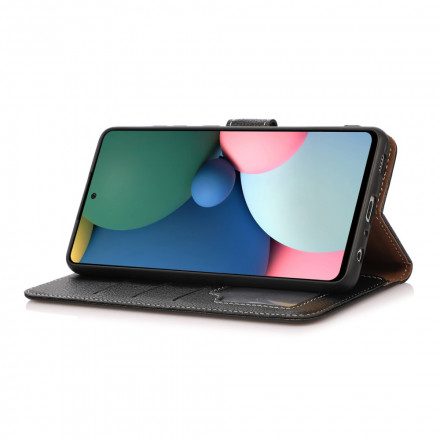 Fodral För Moto G60S Litchi Exponerade Sömmar