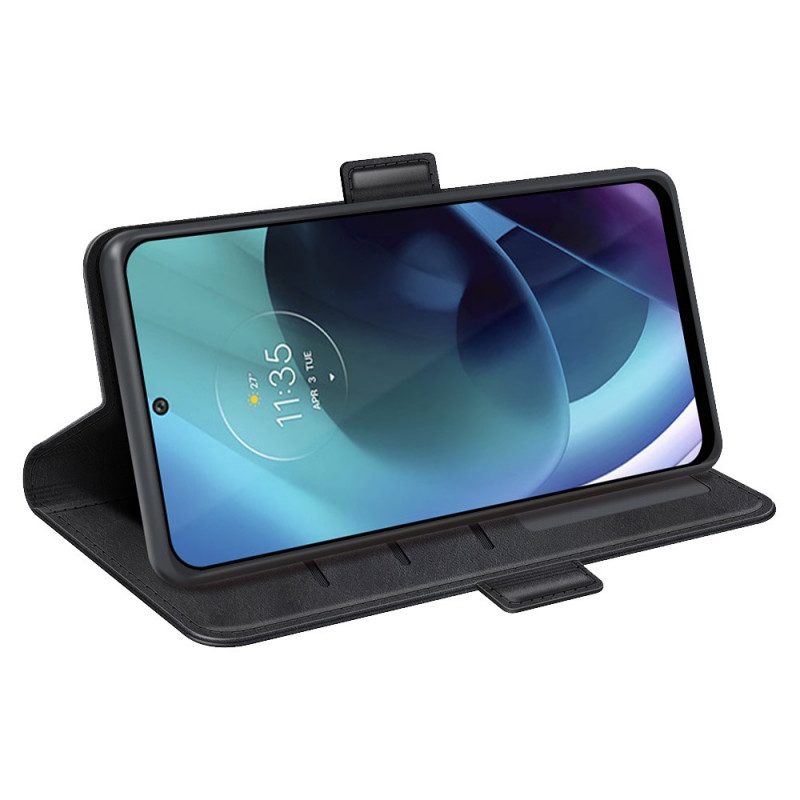 Fodral För Moto G71 5G Folio-fodral Dubbel Klaff