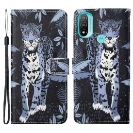 Fodral För Moto G71 5G Med Kedjar Thong Leopard