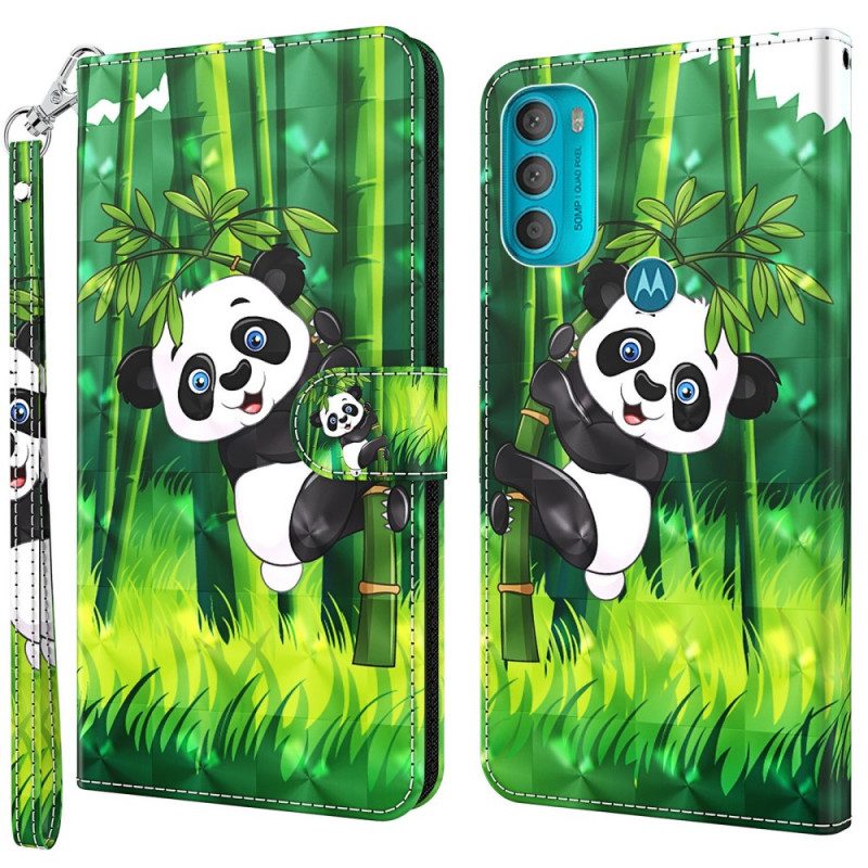 Fodral För Moto G71 5G Panda Och Bambu