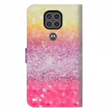 Fodral För Moto G9 Play Magenta Glitter Gradient