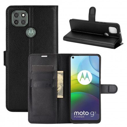 Fodral För Moto G9 Power Klassisk Litchieffekt