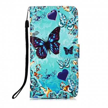 Fodral För Motorola Edge 20 Lite Med Kedjar Älskar Fjärilar Strappy