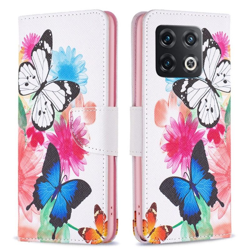 Fodral För OnePlus 10 Pro 5G Akvarellfjärilar