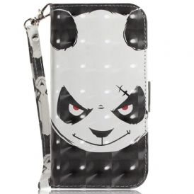 Fodral För OnePlus 10 Pro 5G Med Kedjar Angry Panda Med Rem