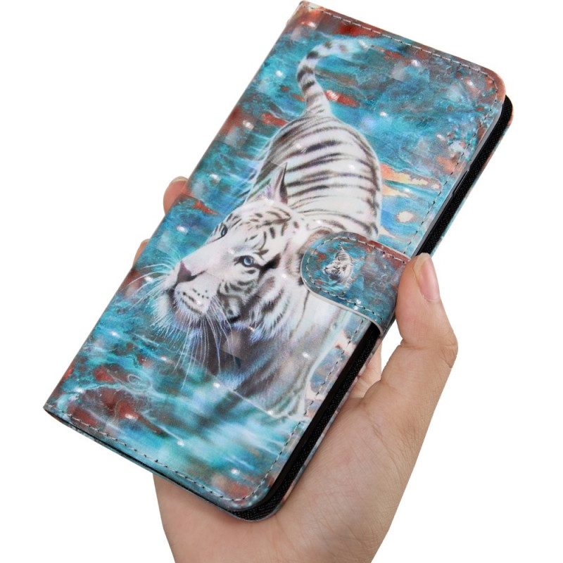 Fodral För OnePlus 10 Pro 5G Med Kedjar Tiger Med Spännband