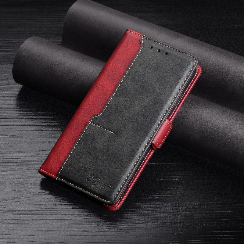 Fodral För OnePlus 10T 5G Tvåfärgad Lädereffekt