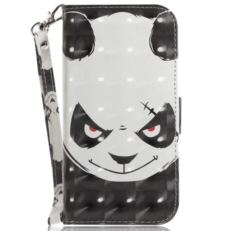 Fodral För OnePlus Nord 2T 5G Med Kedjar Angry Panda Med Rem
