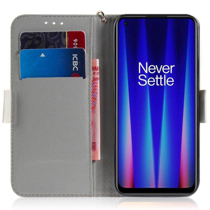 Fodral För OnePlus Nord 2T 5G Med Kedjar Angry Panda Med Rem