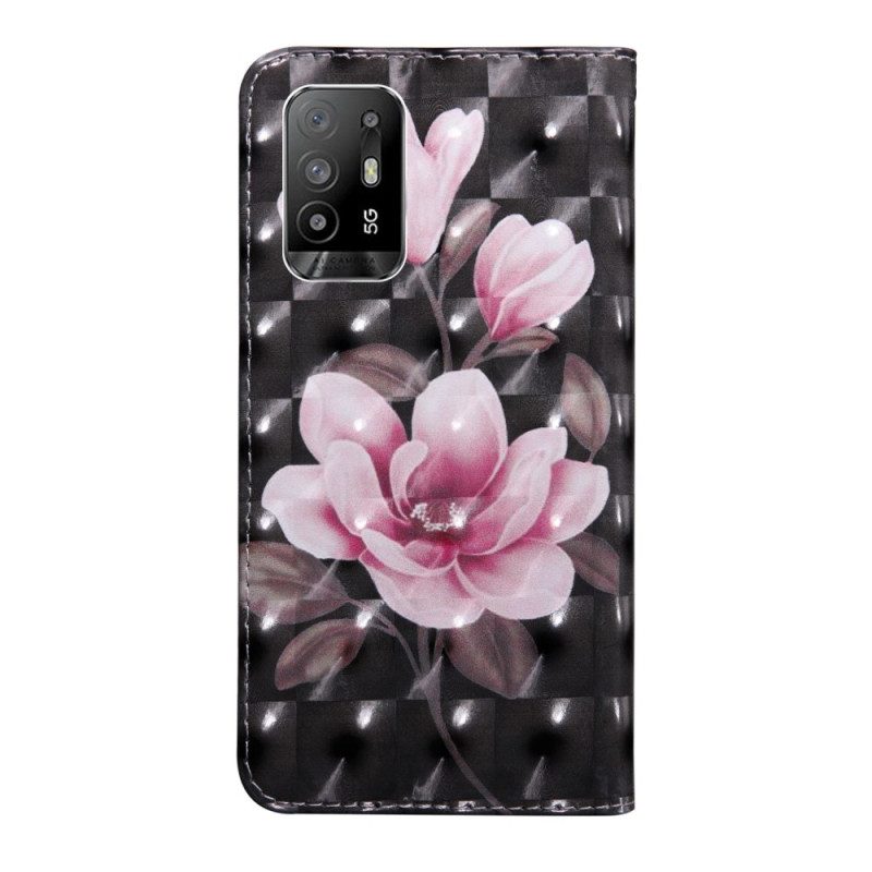 Fodral För Oppo A94 5G Blommor Med Rem