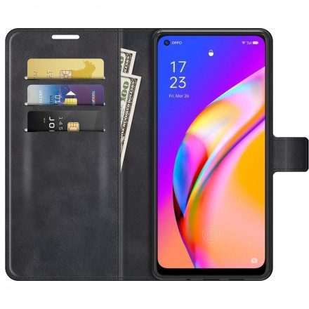 Fodral För Oppo A94 5G Extremt Smal Lädereffekt