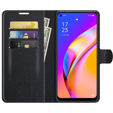 Fodral För Oppo A94 5G Klassiskt Litchi Konstläder