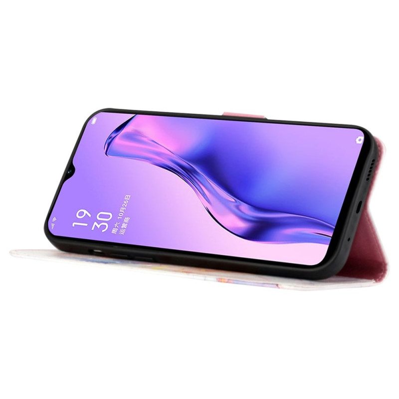 Fodral För Oppo A94 5G Marmor Med Rem