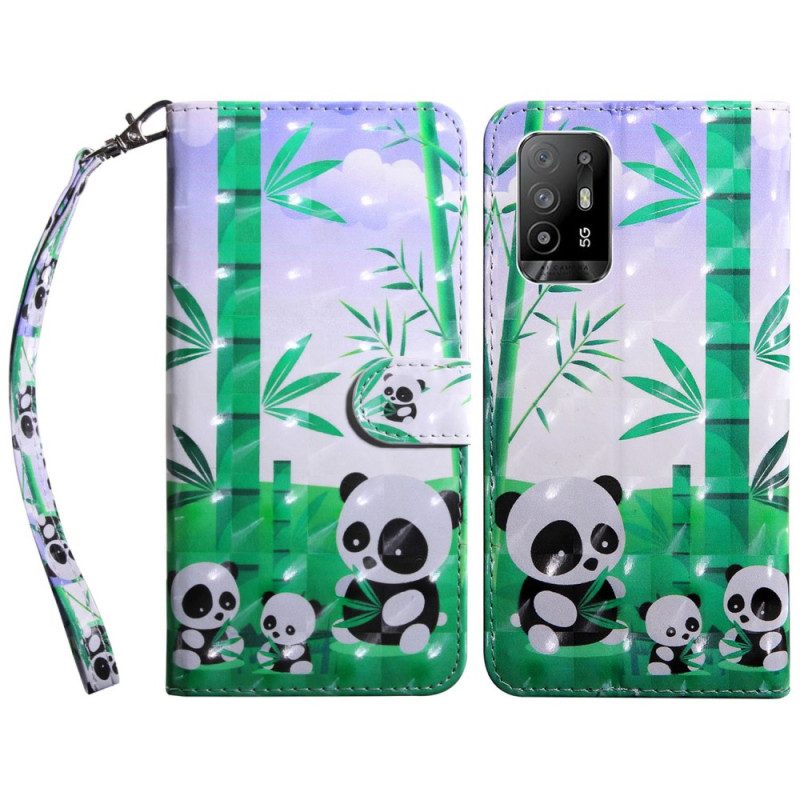 Fodral För Oppo A94 5G Panda Med Snodd