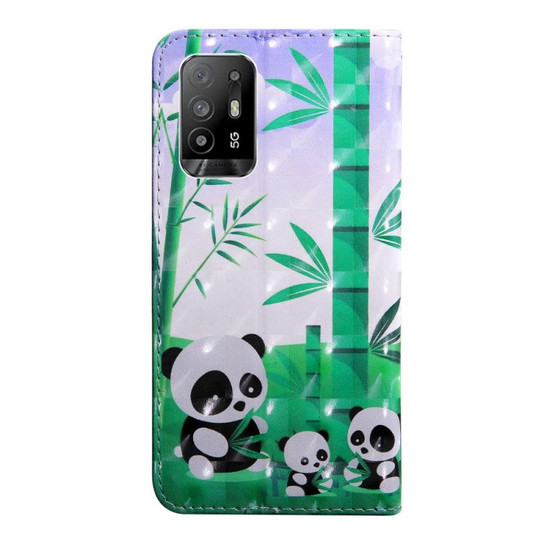 Fodral För Oppo A94 5G Panda Med Snodd