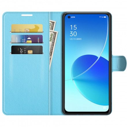 Fodral För Oppo Reno 6 5G Klassiskt Litchi Konstläder