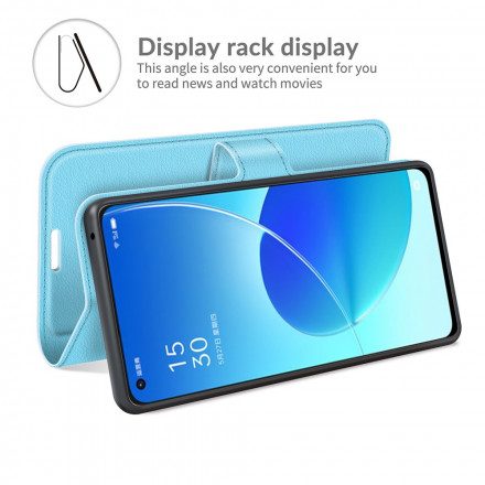 Fodral För Oppo Reno 6 5G Klassiskt Litchi Konstläder