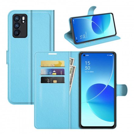 Fodral För Oppo Reno 6 5G Klassiskt Litchi Konstläder