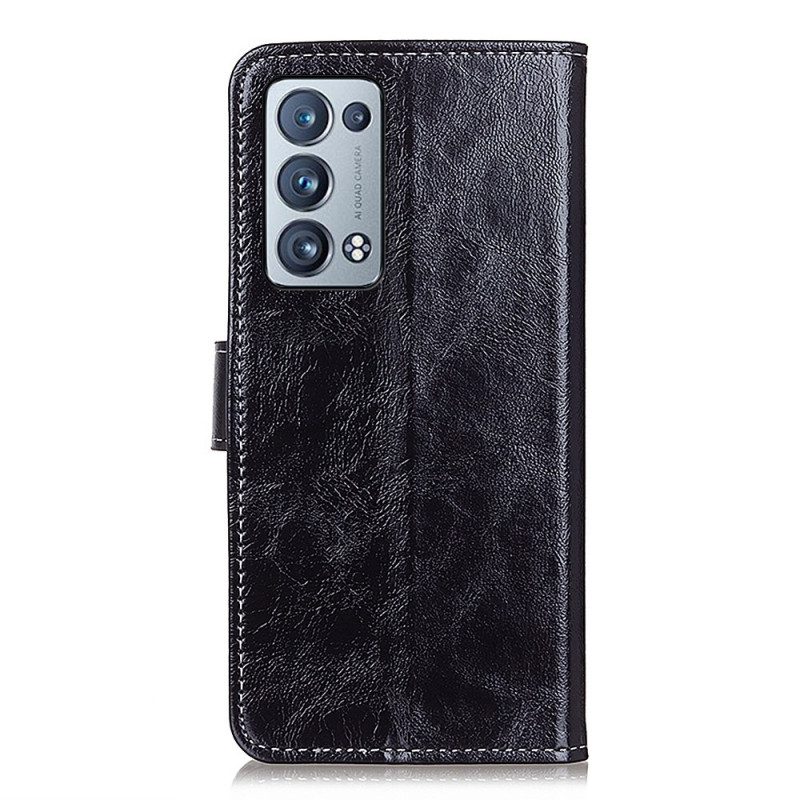 Fodral För Oppo Reno 6 Pro 5G Crazy Horse Couture Texture