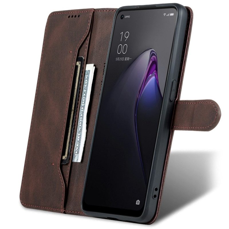 Fodral För Oppo Reno 8 Azns Vintage Lädereffekt