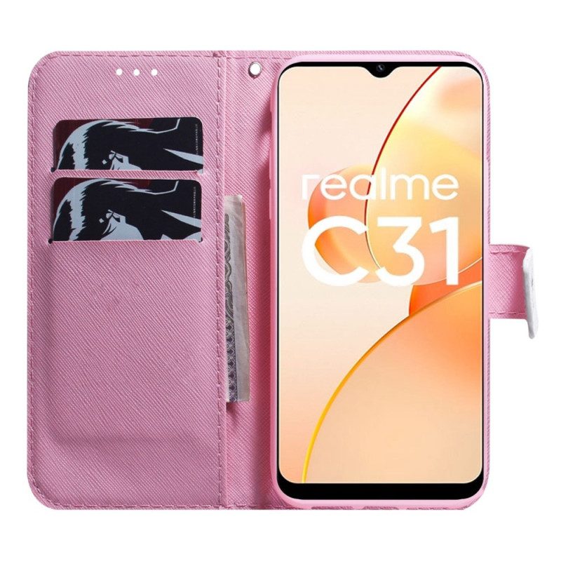 Fodral För Realme C31 Rosa Blomma