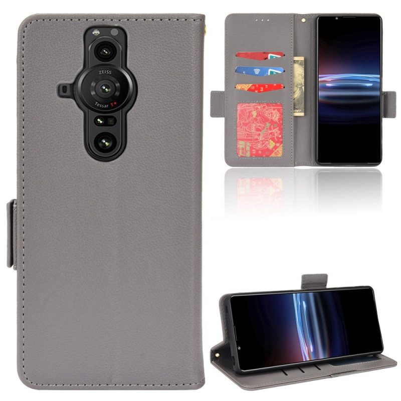 Fodral För Sony Xperia Pro-I Premium Litchi Lädereffekt