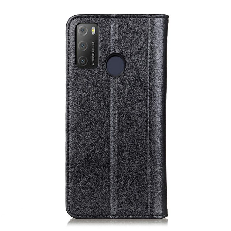 Folio-fodral För Alcatel 1S / 3L (2021) Läderfodral Elegance Split Litchi Läder