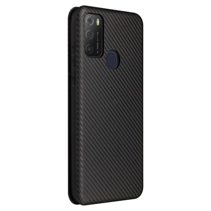 Folio-fodral För Alcatel 1S / 3L (2021) Läderfodral Kolfiber