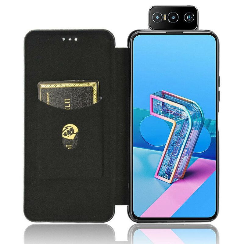 Folio-fodral För Asus Zenfone 7 / 7 Pro Läderfodral Silikonkol