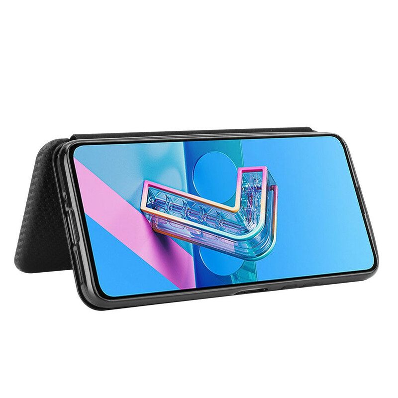 Folio-fodral För Asus Zenfone 7 / 7 Pro Läderfodral Silikonkol