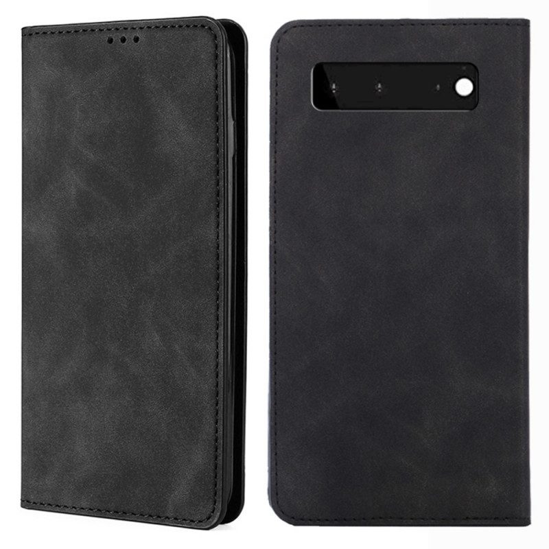 Folio-fodral För Google Pixel 6 Läderfodral Skin-touch