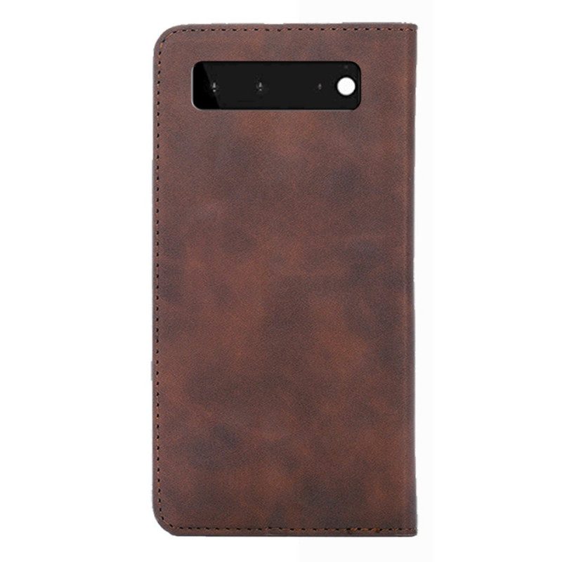 Folio-fodral För Google Pixel 6 Läderfodral Skin-touch