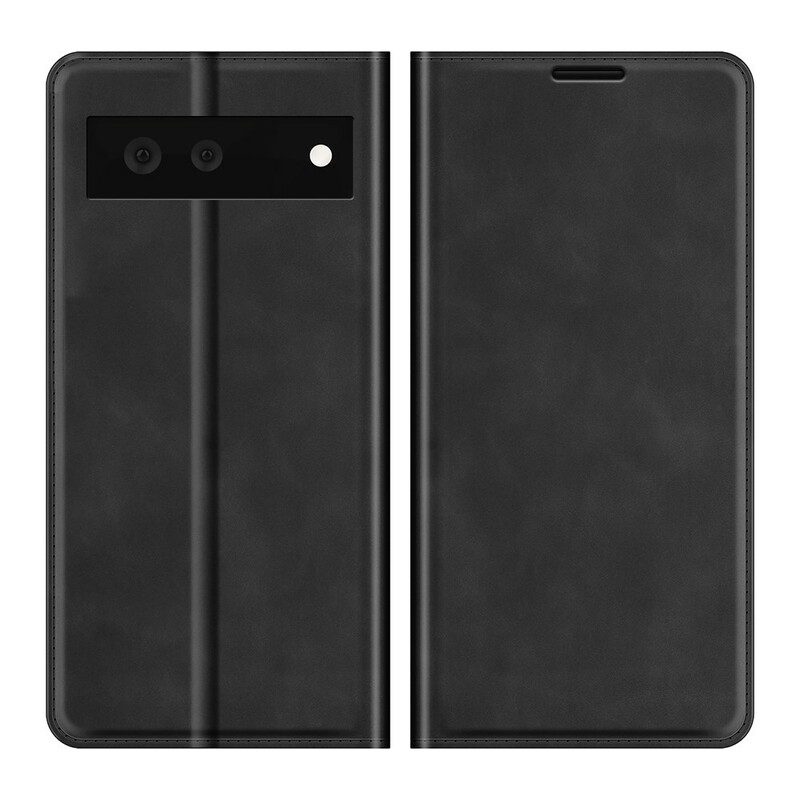 Folio-fodral För Google Pixel 6 Läderfodral Skin-touch