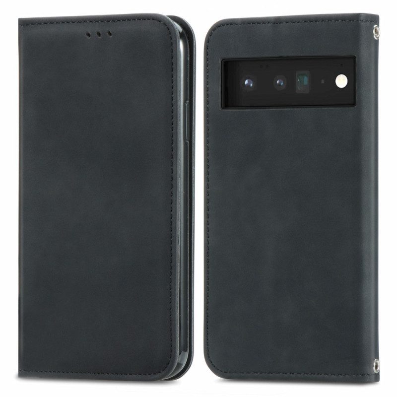 Folio-fodral För Google Pixel 6 Läderfodral Vintage Skin-touch Design