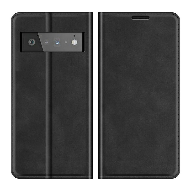 Folio-fodral För Google Pixel 6 Pro Läderfodral Skin-touch