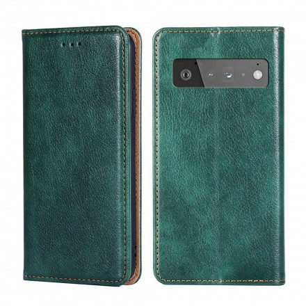 Folio-fodral För Google Pixel 6 Pro Läderfodral Vintage Läderstil