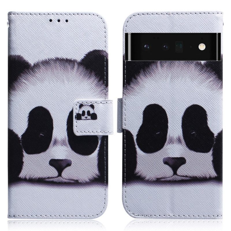 Folio-fodral För Google Pixel 6 Pro Panda Face